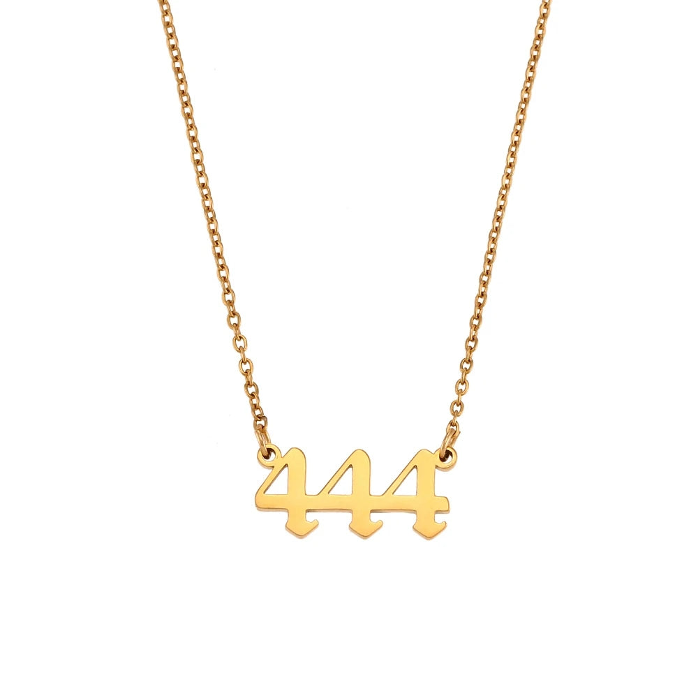 Angel Numbers 18K Gold Necklace – Spiritual Pendant for Balance, Protection, and Growth