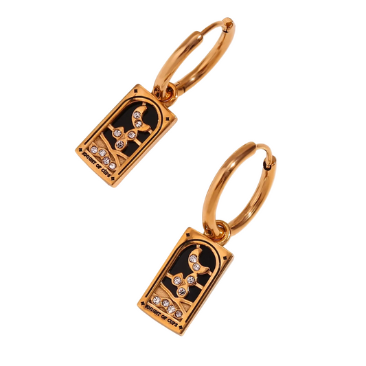 The Knight of Cups Tarot Card Hoop Earrings – 18K Gold