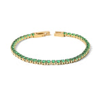 Emerald Luxe Tennis Bracelet – 18K Gold-Plated Green Crystal Bracelet