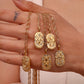 18K Gold Zodiac Pendant Necklace with Crystals