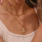 18K Gold Zodiac Pendant Necklace with Crystals