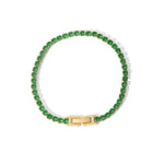 Emerald Luxe Tennis Bracelet – 18K Gold-Plated Green Crystal Bracelet