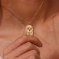 18K Gold Zodiac Pendant Necklace with Crystals