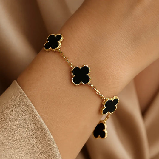 Clover Bracelet – Gold & Silver Plated, Lucky Four Leaf Design