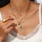 Serene Elixir - Dainty Blue Chalcedony 18K Gold Necklace and Earrings Set