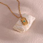 Tranquil Harmony – 18K Gold Turquoise Healing Necklace