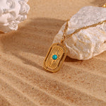 Tranquil Harmony – 18K Gold Turquoise Healing Necklace