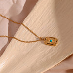 Tranquil Harmony – 18K Gold Turquoise Healing Necklace