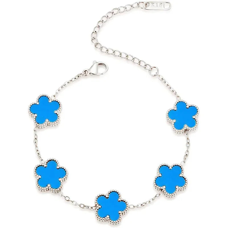 Clover Bracelet – Silver with Pearl Charms