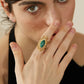 Serenity Bloom – 18k Gold Adjustable Ring with Natural Jasper for Balance and Calm