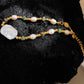 Green Jasper and Natural Pearl Bracelet – Stainless Steel Adjustable Chain