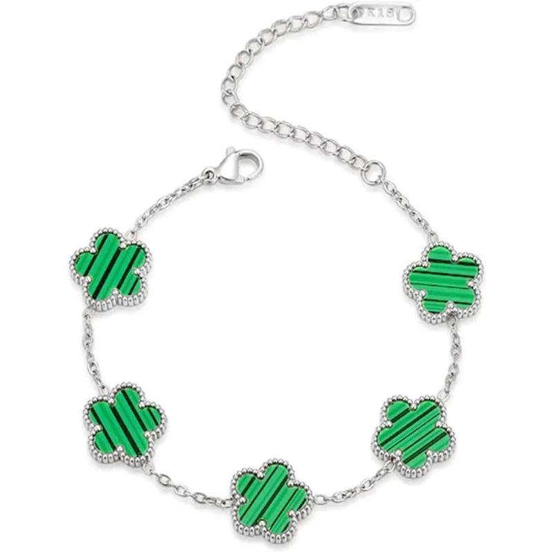 Clover Bracelet – Silver with Pearl Charms