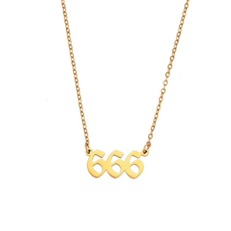 Angel Numbers 18K Gold Necklace – Spiritual Pendant for Balance, Protection, and Growth