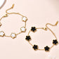 Clover Bracelet – 14K Gold Plated with Pearl Charms