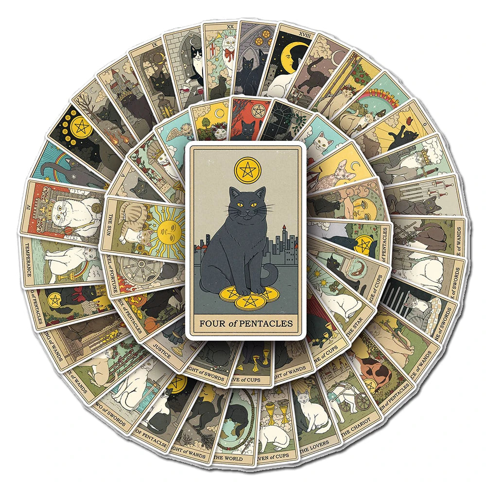 Vintage Classic Cat Style Tarot Cards Stickers
