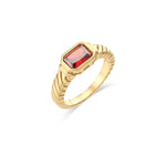 Eternal Radiance – 18k Gold Textured Gemstone Ring for Elegance and Energy