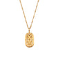 18K Gold Zodiac Pendant Necklace with Crystals