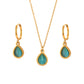 Harmony Stones - Dainty White Quartz 18K Gold Necklace and Earrings Set