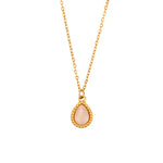 Harmony Stones - Dainty White Quartz 18K Gold Necklace and Earrings Set