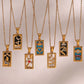 The Lovers Tarot Necklace - 18k Gold with Enamel