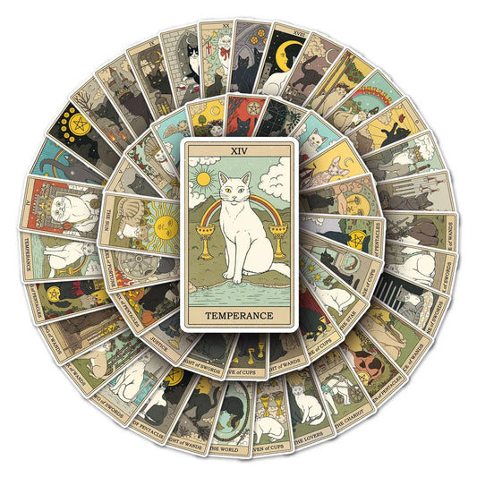 Vintage Classic Cat Style Tarot Cards Stickers
