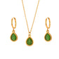 Harmony Stones - Dainty White Quartz 18K Gold Necklace and Earrings Set