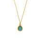 Serene Elixir - Dainty Blue Chalcedony 18K Gold Necklace and Earrings Set