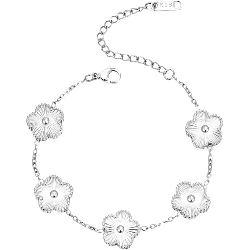 Clover Bracelet – Silver with Pearl Charms