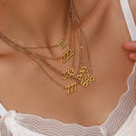 Angel Numbers 18K Gold Necklace – Spiritual Pendant for Balance, Protection, and Growth