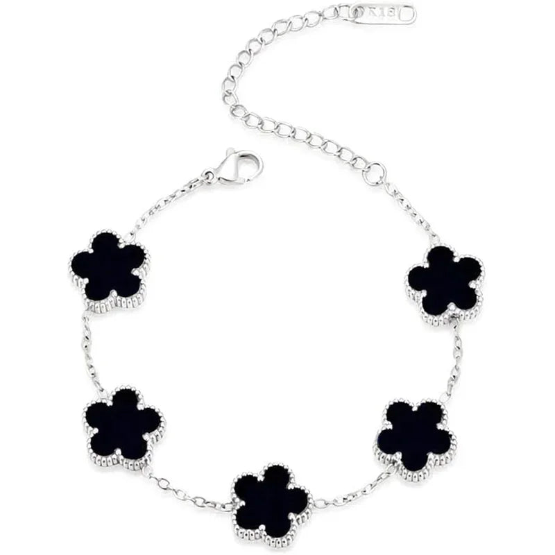 Clover Bracelet – Silver with Pearl Charms