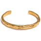 Minimalist Hammered Gold Cuff Bracelet – Adjustable Stainless Steel Bangle
