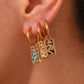 The World Tarot Card Hoop Earrings – 18K Gold