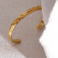 Minimalist Hammered Gold Cuff Bracelet – Adjustable Stainless Steel Bangle