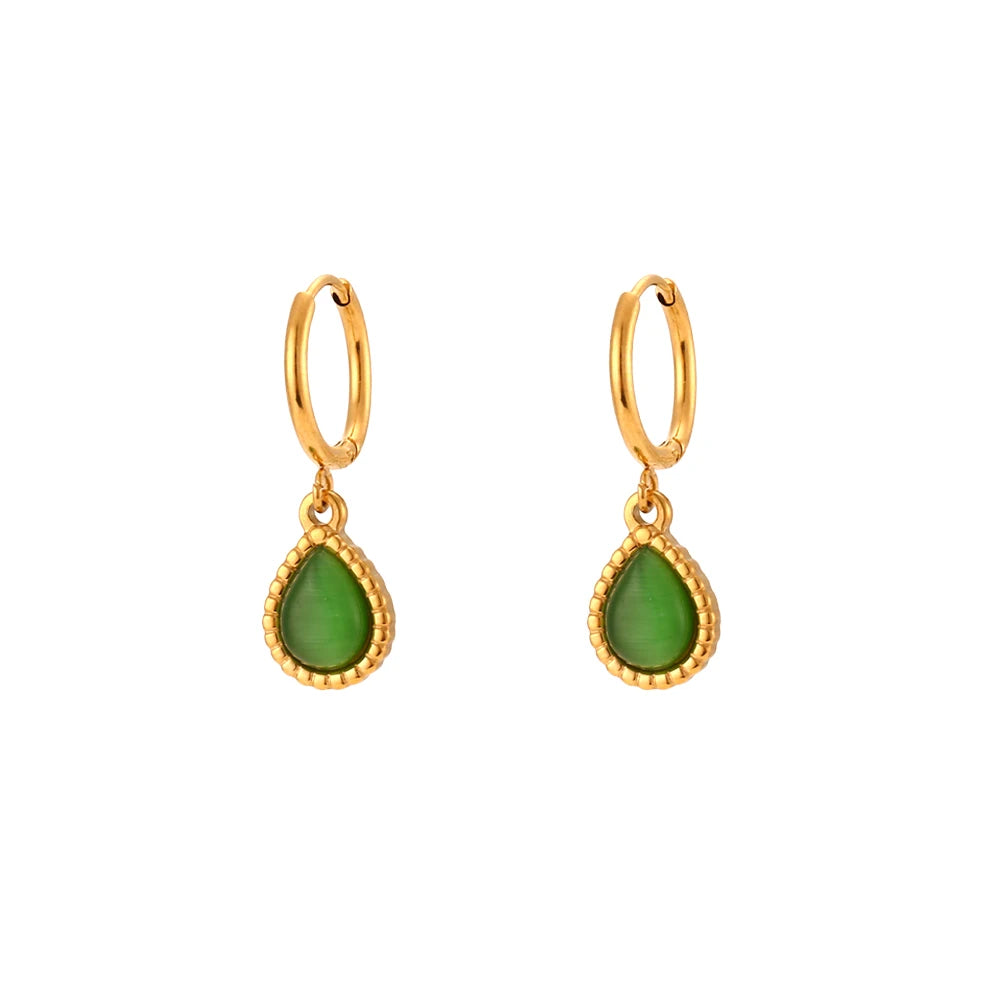 Harmony Stones - Dainty White Quartz 18K Gold Necklace and Earrings Set
