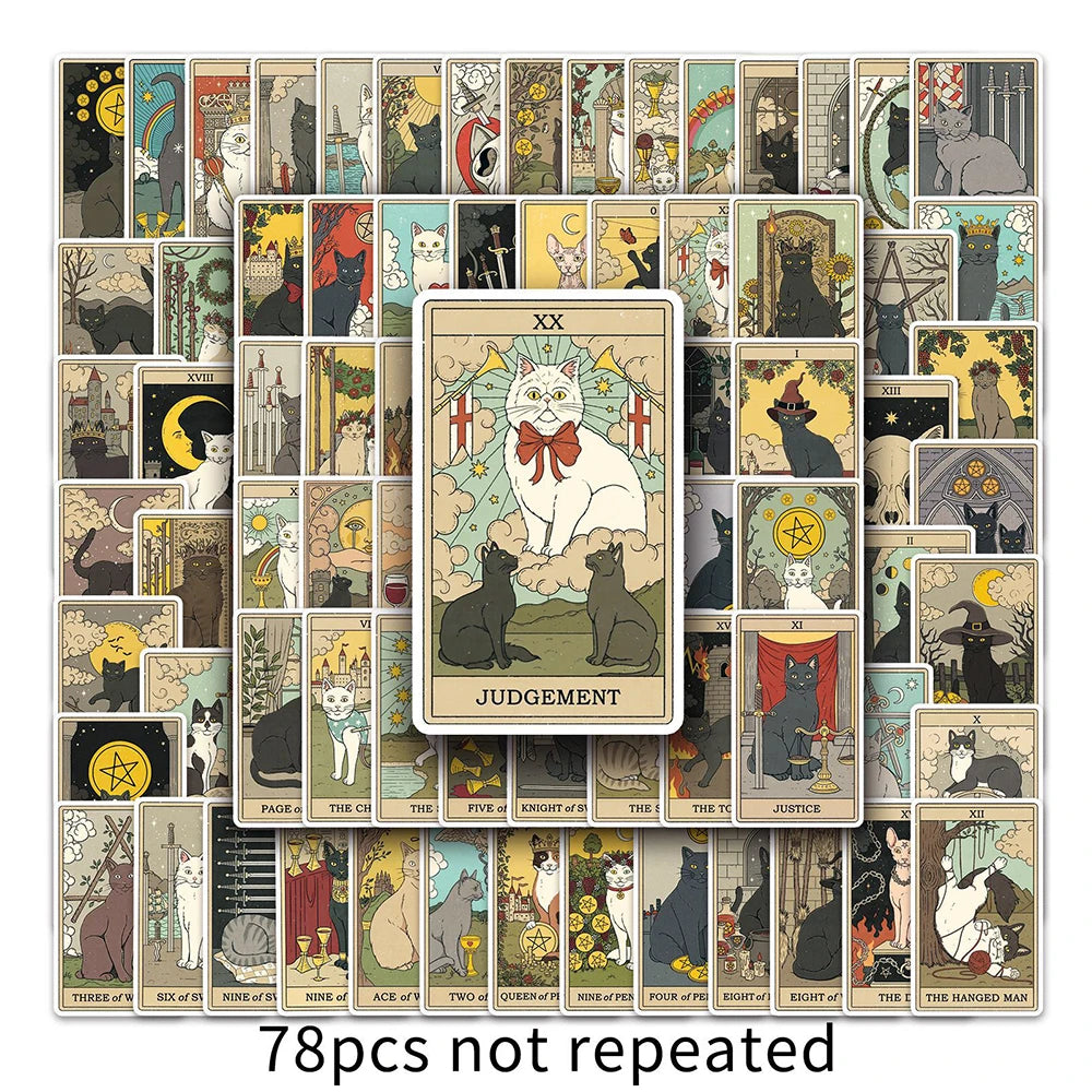 Vintage Classic Cat Style Tarot Cards Stickers