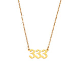 Angel Numbers 18K Gold Necklace – Spiritual Pendant for Balance, Protection, and Growth